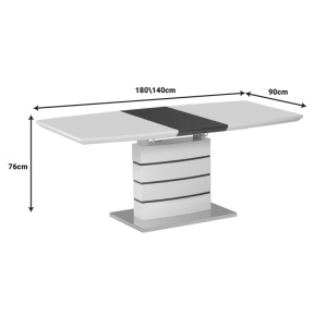 Masa extensibila Darsile gri antracit mdf 140x90x76 cm - Img 10