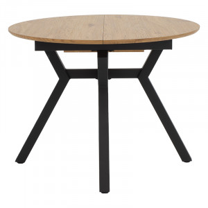 Masa extensibila Frances MDF de culoare sonoma - negru 100 - 140x100x75cm - Img 4