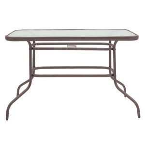 Masa exterior Vallor din metal maro-sticla 110x60x70cm - Img 2
