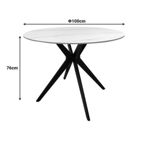 Masa Orbital, Alb, 100x100x76 cm - Img 5