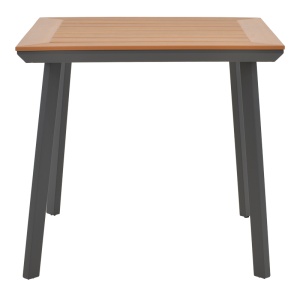 Masa Synergy aluminiu antracit placaj natural 80x80x74 cm - Img 2