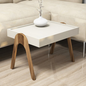 Masuta Auxiliara Roma - Walnut, Crem - Img 3