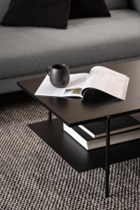Masuta de cafea Angus, Negru, 40x115x60 cm - Img 3