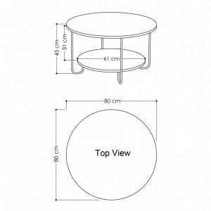 Masuta de Cafea Corro Coffee Table - Alb - Img 3