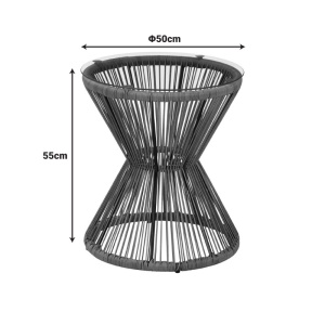 Masuta de cafea de gradina, Mabil, Gri, 50x50x55 cm - Img 4