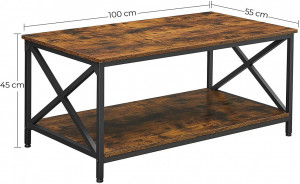 Masuta de Cafea Vasagle, 100x55x45cm - Img 5