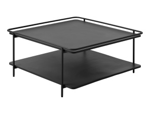 Masuta de cafea YUBA, Negru, 75x34x75 cm - Img 4