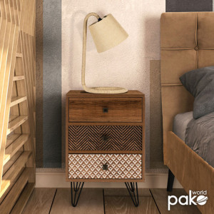 Noptiera Boho Walnut 40x40x59 cm - Img 2