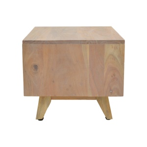 Noptiera Emira, Pako World, Lemn de salcam, Natural, 40x40x35 cm - Img 5
