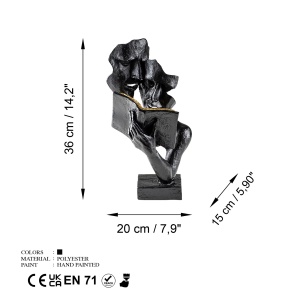 Obiect decorativ Lecteur Negru 20x36x15 cm - Img 7
