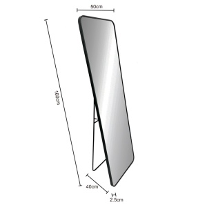 Oglinda cu picior Jayrens Negru 50x40x160 cm - Img 2