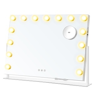 Oglinda de toaleta si machiaj V1 LED Songmics Alb 62.5x10x45.8 cm - Img 2