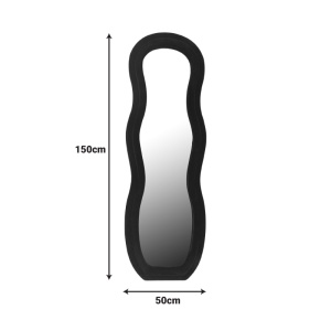 Oglinda Glinde Negru 50x3.3x150 cm - Img 2