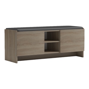 Pantofar bancheta cu depozitare, Zulla, Stejar, 110x37x43 cm - Img 3