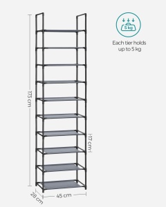 Pantofar modular Songmics Gri 45x28x173 cm - Img 7