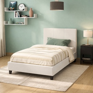 Pat 1 persoana 100x200 cm Nevil 141 Alb mat