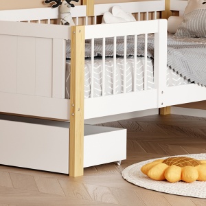 Pat Bedria Montessori Alb 178x196x166 cm - Img 7