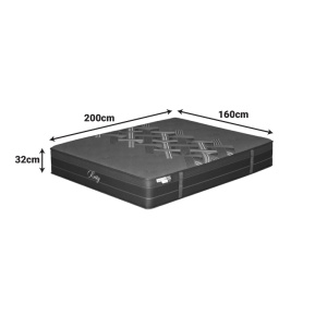 Pat cu saltea Mozart Resty, Nuc, 167.5x221x84 cm - Img 6