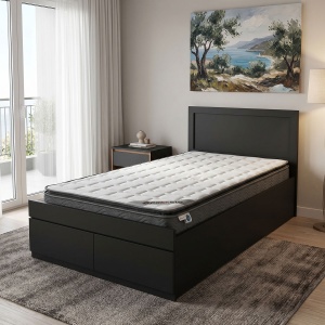Pat cu saltea si sertar, Olympus Perfecto, Pako, Wenge 105x205x80 cm