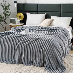 Patura Cocolino Groasa Stripe V12 Gri 200x230 cm - Img 2
