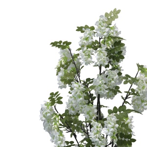 Planta decorativa Floarea de fasole in ghiveci alb plastic PP 125 cm - Img 2