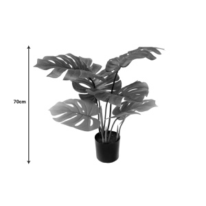 Planta decorativa Monstera in ghiveci verde plastic PP H70 cm - Img 4