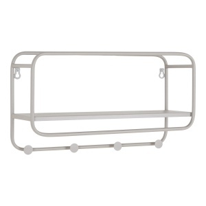 Polita de perete pentru palarii si accesorii Feira, Gri, 15x45x25 cm