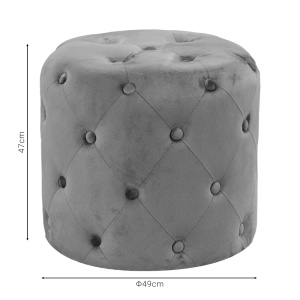 Puf taburet Seval catifea gri inchis 49x49x47 cm - Img 3