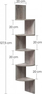 Raft de colt Vasagle, 5 rafturi, LBC020M01 , 127.5 x 20 x 20 cm - Img 8