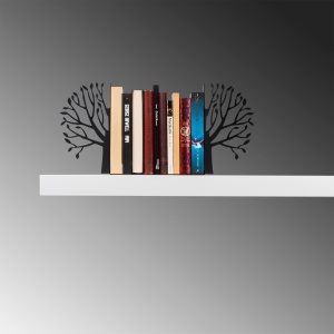 Raft de perete din metal Kitap Negru 44x14x22 cm - Img 2
