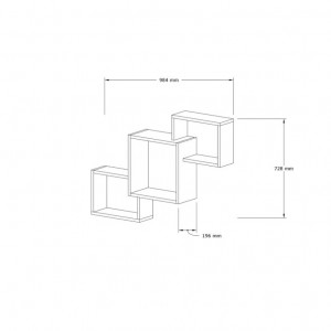 Raft Suspendat Byran, Alb, 98x20x73cm - Img 3