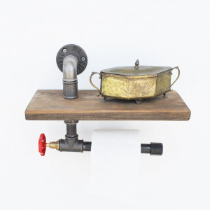 Raft Toaleta Boruraf175 Walnut-Negru - Img 3