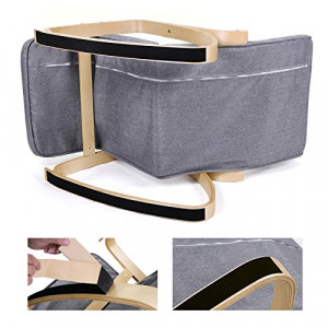 Scaun balansoar, Songmics, Gri, 121.5x67x84 cm - Img 5