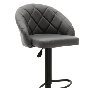 Scaun bar Balina inaltime ajustabila negru piele ecologica PU si metal negru 52x53x89 cm - Img 2