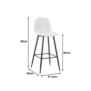 Scaun bar Bella, Masliniu, 41.5x49x98 cm - Img 5