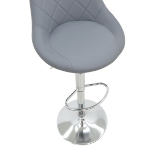 Scaun bar Boronez inaltime ajustabila piele ecologica PU gri si baza cromata 47x49x112 cm - Img 8