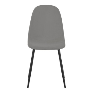 Scaun Bella gri deschis din catifea cu picioare din metal negru 43x52x88 cm - Img 4