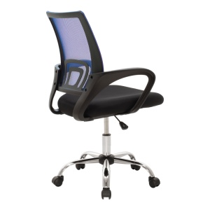Scaun birou Berto, Negru/Albastru, 60x48x95 cm - Img 3