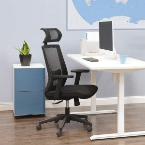 Scaun birou Songmics Negru 65x53x126 cm - Img 2