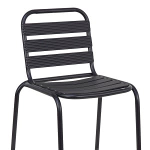 Scaun de bar de grădină Sussie Negru 58x58x111 cm - Img 2
