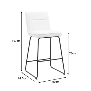 Scaun de bar Essential Alb 53x64.5x107 cm - Img 7