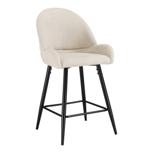 Scaun de bar Finda, Alb, 54x51x102 cm
