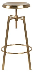 Scaun de bar Goose, Auriu, 87x41x41 cm - Img 4