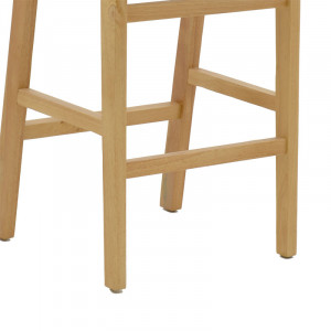 Scaun de bar Julien lemn de arbore de cauciuc culoare lemn natural - funie culoare lemn naturala 45x46x95cm - Img 7