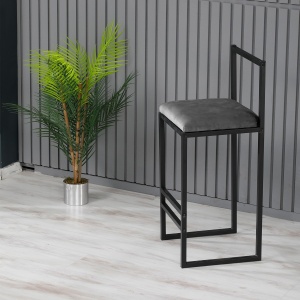 Scaun de bar Nordic Gri 35x80x35 cm - Img 2