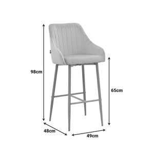 Scaun de bar Patrin, Bej, 49x48x98 cm - Img 8