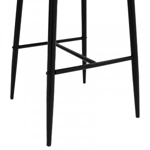 Scaun de bar Patrin picioare metalice negre - culoare negru catifea - Img 7