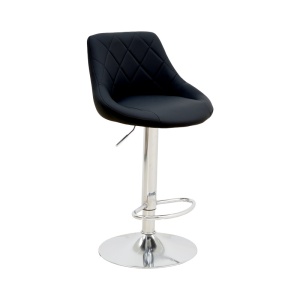 Scaun de bar reglabil pe inaltime Boronez Negru 47x49x112 cm - Img 3