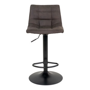 Scaun de bar tapitat Middelfart, Gri inchis, 45x43x88/108 cm - Img 4