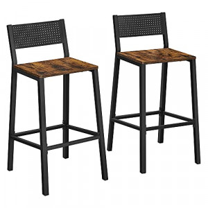 Scaun de bar, Vasagle, Negru , 43.1x50.7x97.2 cm - Img 2